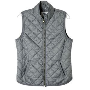 Old Navy Women's Vest Jacket M Heather Gray Quilted Texture Full Zip Lightweight